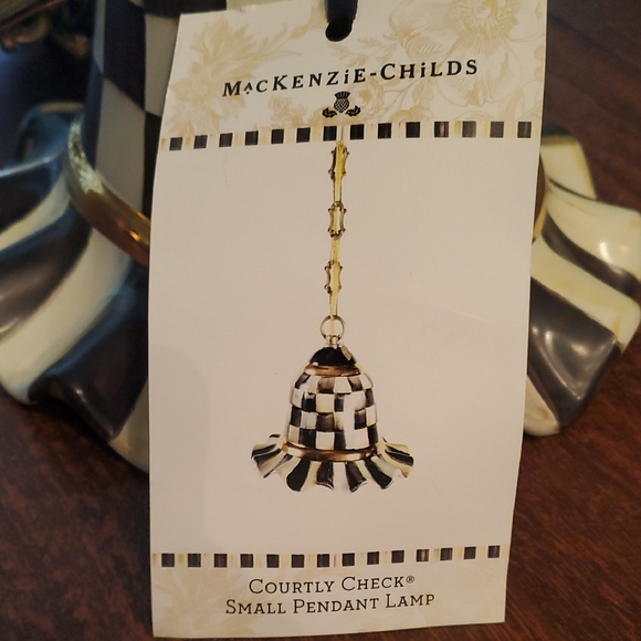 MacKenzie-Childs Black and White Checkered Pendant Light - Picture 2 of 9